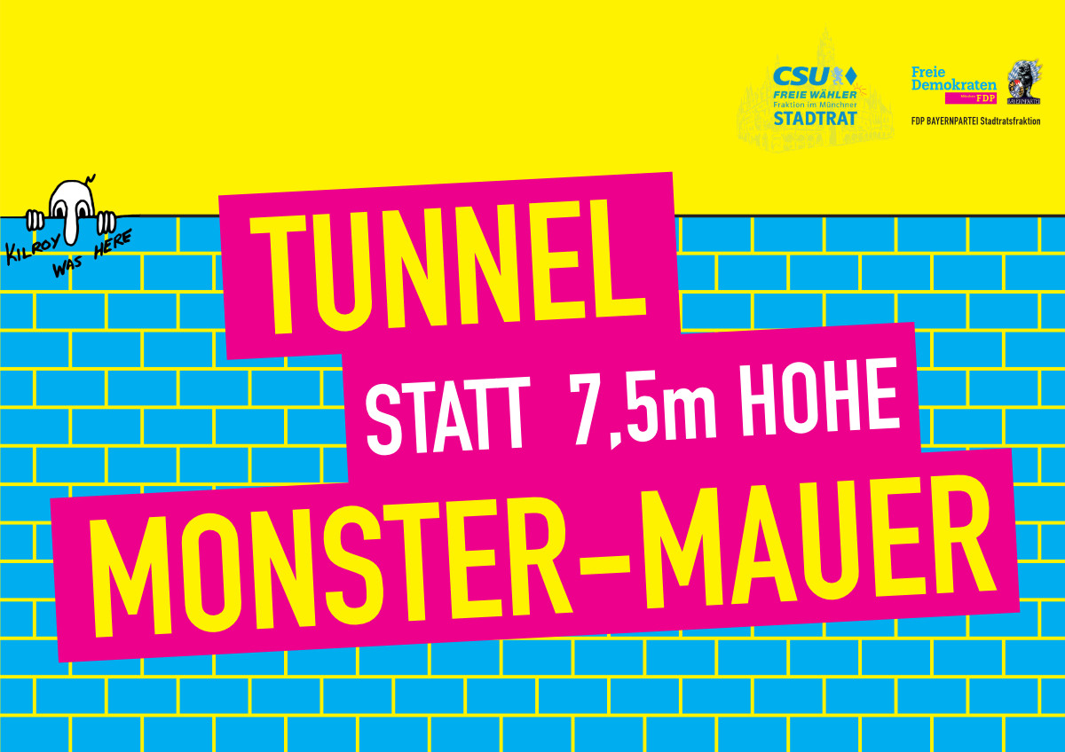 FDP Landshuter Allee Tunnel München Plakat