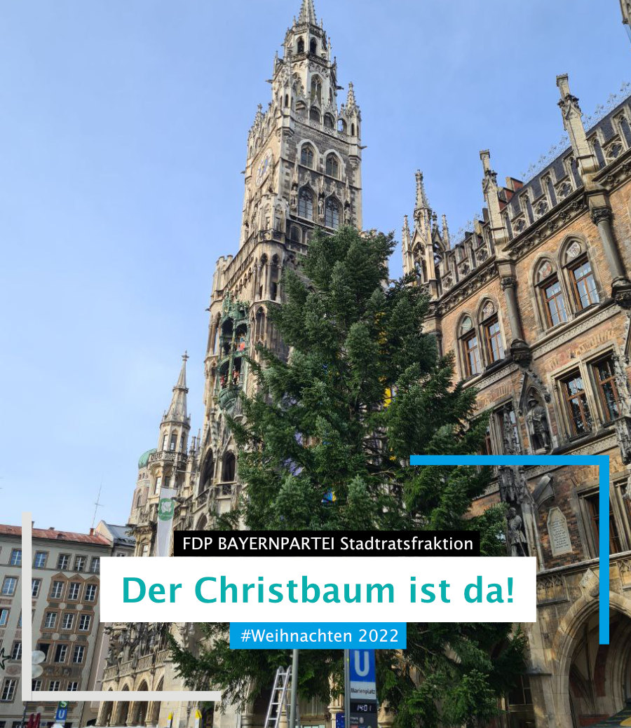 Weihnachtsbaum Marienplatz Rathaus München 2022
